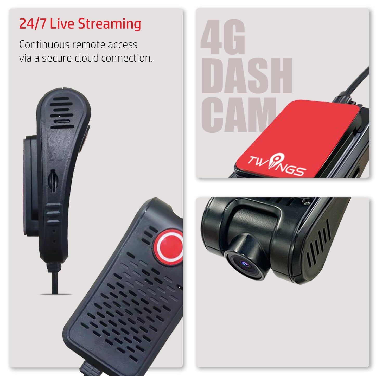 TWINGS - Single Channel Dash Cam(4G)