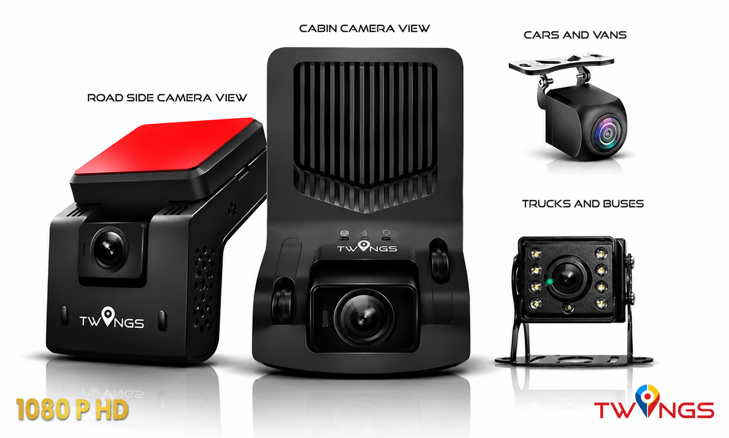TWINGS - Three Channel AI Dashcam (4G)