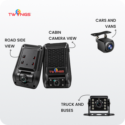 Vision 3CH AI GPS Dash Cam (Front + Cabin + Rear)